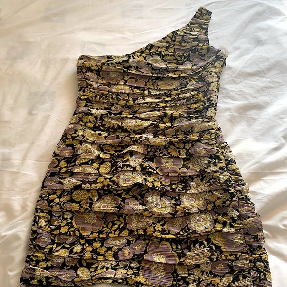 ✨NEW ZARA One Shouldar Floral Bodycon Dress Size M - Picture 2 of 7